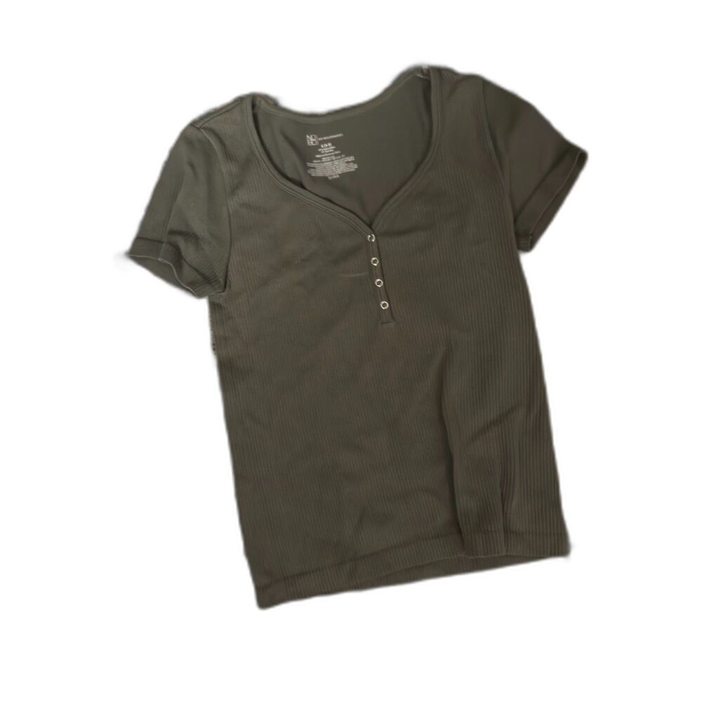 Olive Green Button Front Top
